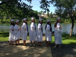 Side View Of Kaitlin And Other Girls Who Graduated With Honors